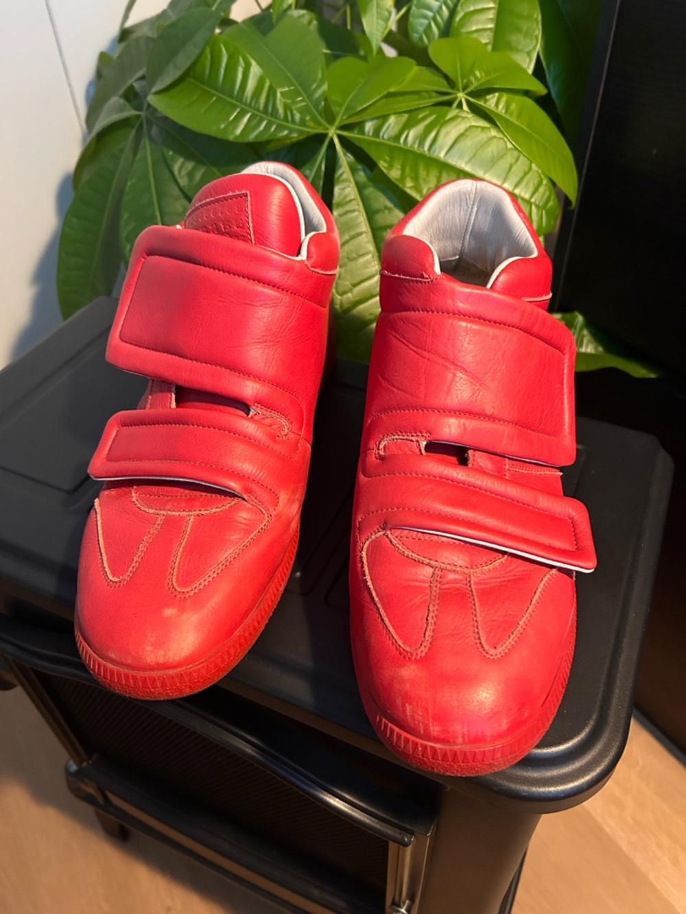 Maison Margiela Future Sneakers Red Leather Men 11 44 Low Tops Designer